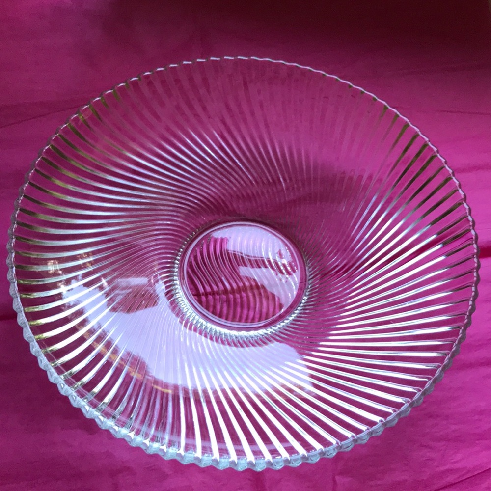 Vintage Pressed glass bowl.  Swirl design